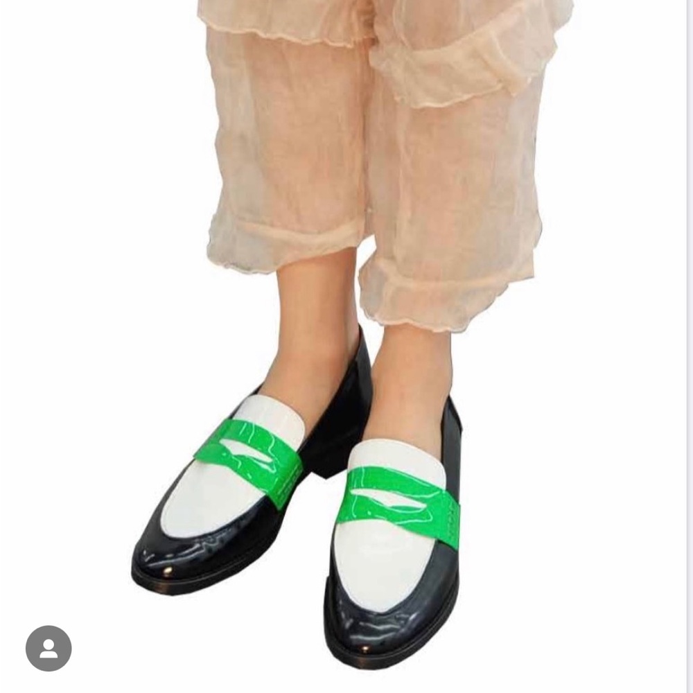 Suzanne Rae multicolor flat loafer 39.5 black white green